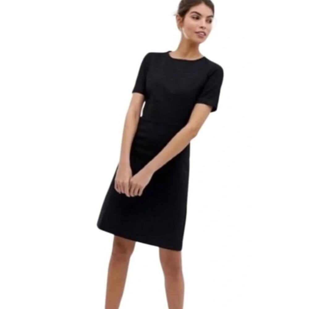 NWT J. Crew Mercantile Black Short-Sleeve Ponte Dress Size 14